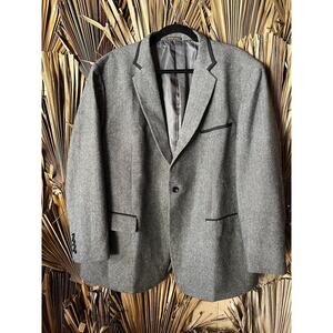 Marzoni Herringbone‎ Jacket size 42 Wool Black Piping Provenance Bespoke